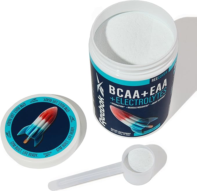 Reebok ReeCover BCAA + EAA + Electrolytes | 8g EAAs, 5g BCAAs, Hydration Matrix | Muscle Recovery, Strength | Post-Workout Support | 30 Servings | Rocket Moon Pop