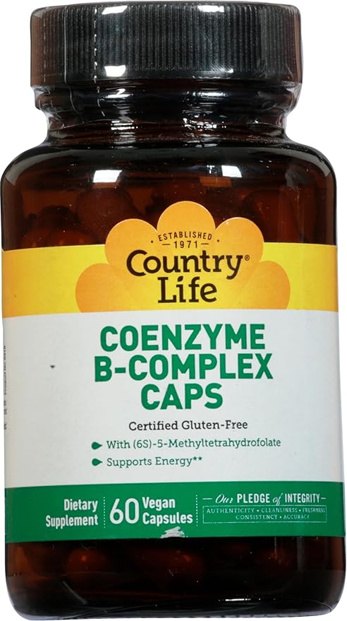 Country Life, Coenzyme B-Complex Vitamin, Support Energy and Metabolism, Daily Supplement, 60 ct