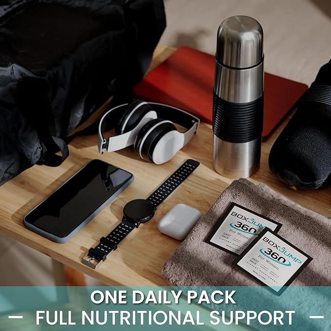 Daily Multivitamin Packs for Women - Packed with All Essential Minerals and Vitamins for Women - Boost Energy, Increase Endurance, Aid Immune Support - Vitamin D, C, E, A, B12+ (30-Day) - BoxJump 360