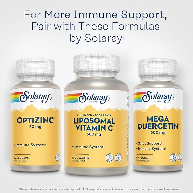 SOLARAY Liposomal Vitamin C 500mg - Enhanced Absorption Vitamin C Liposomal Blend with Fatty Acids - Antioxidant and Immune Support Supplement - Vegan, 60-Day Guarantee, 100 Servings, 100 VegCaps