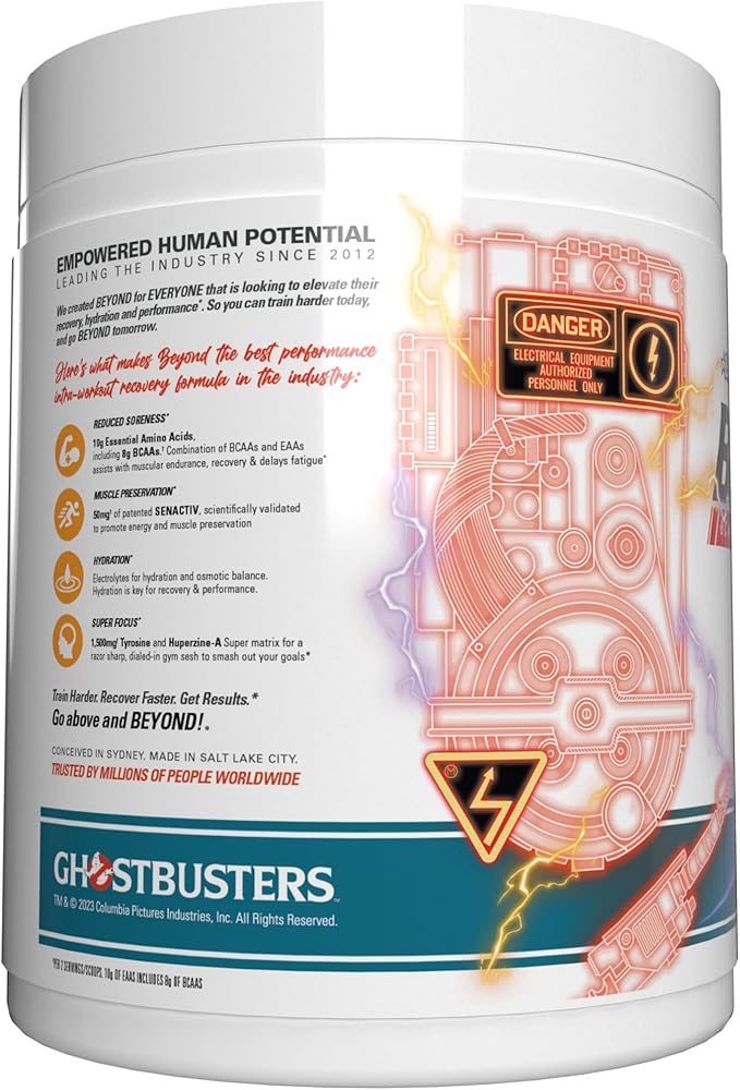 EHP Labs x Ghostbusters Beyond BCAA Powder Amino Acids Supplement for Muscle Recovery - Sugar Free BCAAs Amino Acids Post Workout Recovery Powder & EAA Amino Acids Powder - 60 Servings (Proton Plasma)