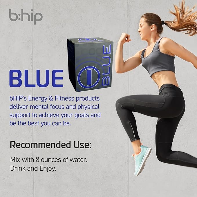 Energy Drink Powder, bHIP Blue Energy Blend 30 Drink Mix Packets. Energy Powder Powered by Guarana. Natural Energy Drinks for Strength and Endurance. Natural Energy for Strength and Endurance