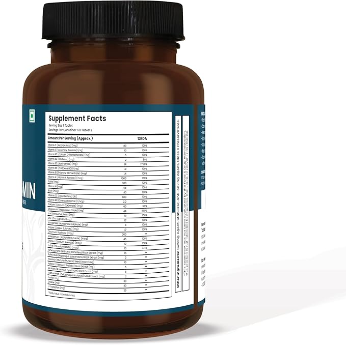 Life Aveda- Daily Multivitamin for Men with Vitamin A, B12, C, D, Calcium and More - 60 Capsules