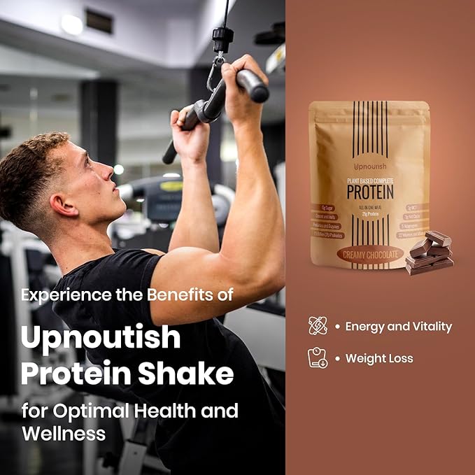 UpNourish Chocolate Vegan Protein Powder 54 Superfoods Powder,1.5 Billion CFU Probiotics 21g Plant Based Protein,No Sugar No Dairy No GMO Dairy Free,Meal Replacement Shake, Low-Carb Diet,15 Servings