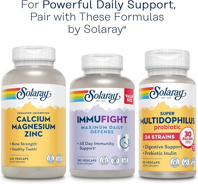 Solaray Once Daily Adult 50+ Complete Multivitamin for Women & Men, Essential Vitamins & Chelated Minerals for Healthy Energy, Heart, Brain & Immune Support, With CoQ10 & Lutein, Iron Free, 90 VegCaps