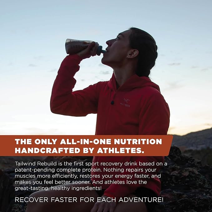 Tailwind Nutrition Recovery Mix, Complete Protein, Carbohydrates, and Electrolytes Powder Drink Mix for Post-Workout, Free of Gluten, Soy, and Dairy, Vegan, 15 Servings, Salted Caramel