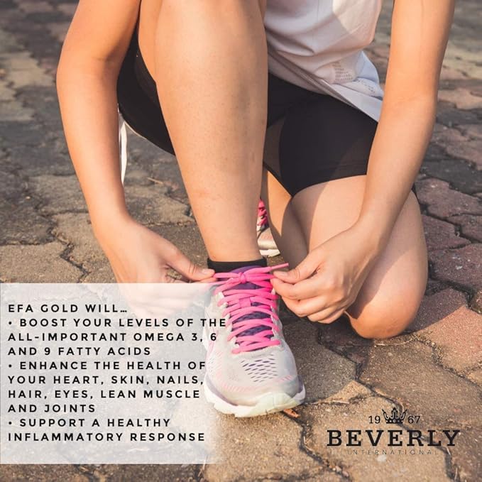 Beverly International EFA Gold, 90 Softgel Capsules. Cool Down Inflammation, Beautify and Protect. High Potency Omega-3s EPA and DHA + Omega 6&9 Fatty Acids. Combination Fish, Flaxseed and Borage oil.