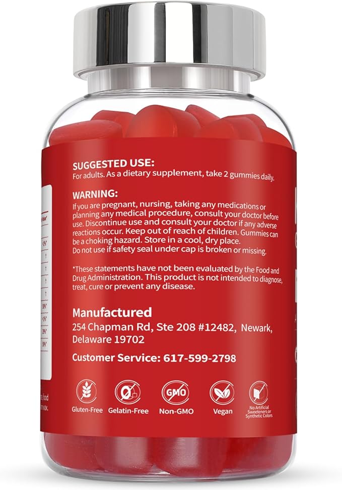 Keto ACV Gummies, Apple Cider Vinegar & Vitamin B12 B6 - for Men & Woman - 60 Count