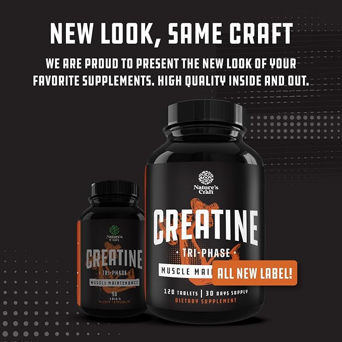 High Strength Tri Phase Creatine Pills - Muscle Mass Gainer and Muscle Recovery Creatine HCL Pyruvate and Creatine Monohydrate Pills - Optimal Muscle Builder Creatine Supplement for Men and Women