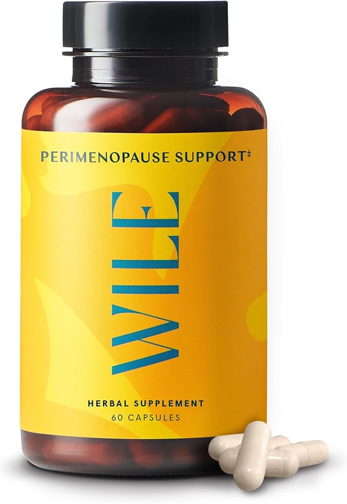 WILE Menopause and Perimenopause Supplements for Women with Ashwagandha - Menopausal Symptoms Relief for Stress, Hot Flashes, Night Sweats - Healthy Sleep & Hormone Balance Support, Vegan, 30 Servings