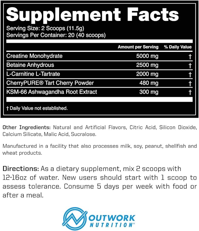 Outwork Nutrition Recovery Supplement, Post Workout Recovery Powder & Muscle Builder for Men and Women, Recharge Muscles After Gym, Backed by Science, Gummy Bear Burst, 230 Gr