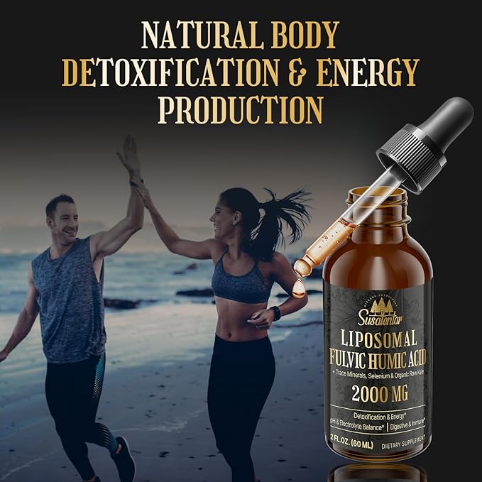 Trace Minerals Electrolytes Drops 2000 MG | Liquid Liposomal Fulvic Humic Acid Supplement | 72+ Trace Minerals | Hydration | Detoxification | Energy | pH Balance | Digestion | Immunity | 4 Oz