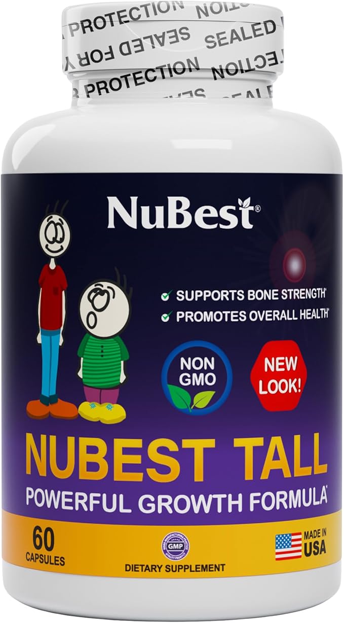 NuBest Tall - Calcium Supplement - Magnesium Supplement for Bones, Teeth - Support Bone Strength, Enhanced Immunity for Ages 5+ with Vitamin D3, Vitamin K2 and Blended Herbs - 60 Capsules