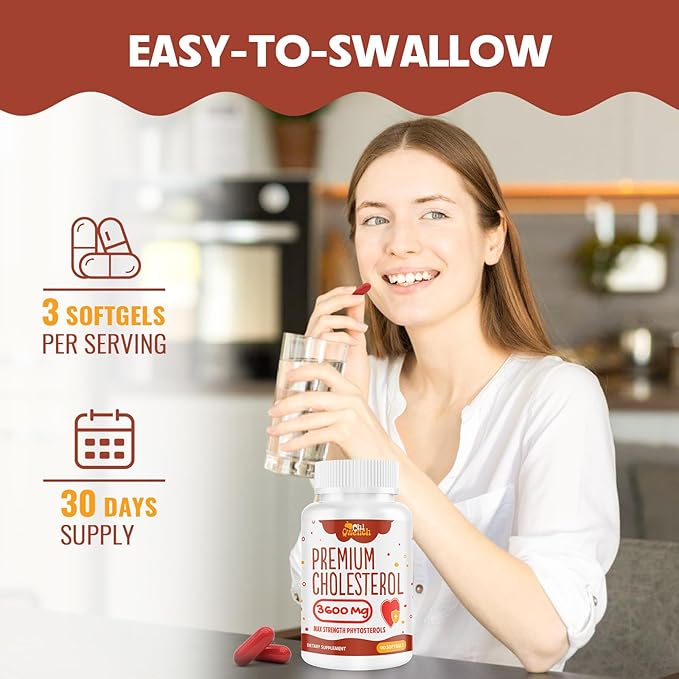 3600 MG Cholesterol Supplements with Plant Sterols, Niacin, Red Yeast Rice, Citrus Bergamot, Garlic, Cholesterol Supplement Support Normal Cholesterol Levels, 540 Softgels