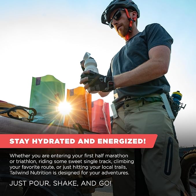 Tailwind Nutrition Endurance Fuel, Electrolyte & Hydration Sports Drink Mix Powder with Caffeine, Gluten-Free, Vegan, Raspberry Buzz, 50 Servings (Caffeinated)