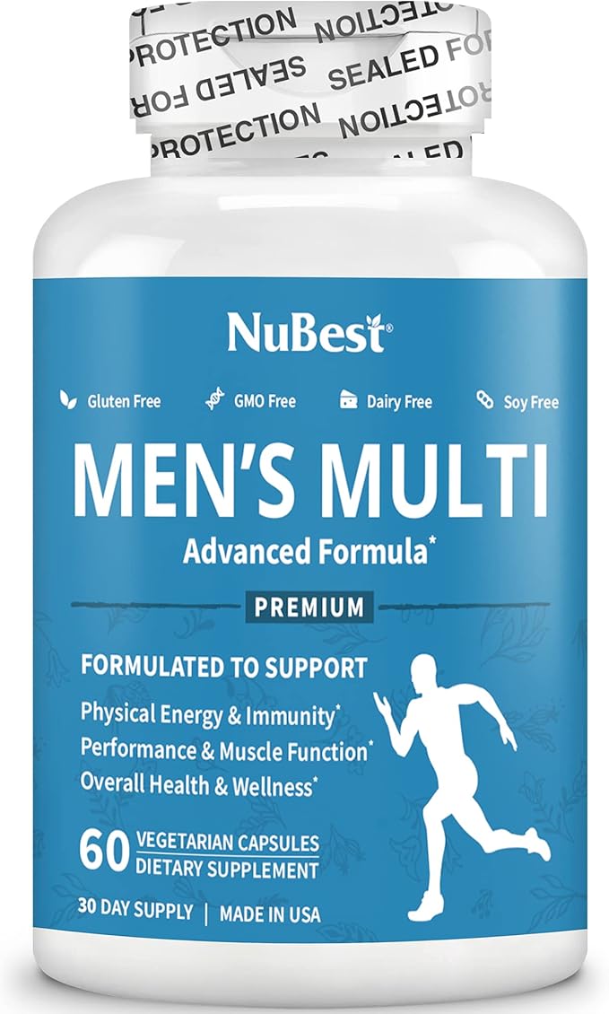 38-in-1 Capsules Asian Ginseng, Ashwagandha, Turmeric, Tongkat Ali, Saw Palmetto, Vitamins, Minerals, Herbals Supplement for Men by Men's Multi 18+ - Bones, Muscle Strength, Immune Support - Pack 2