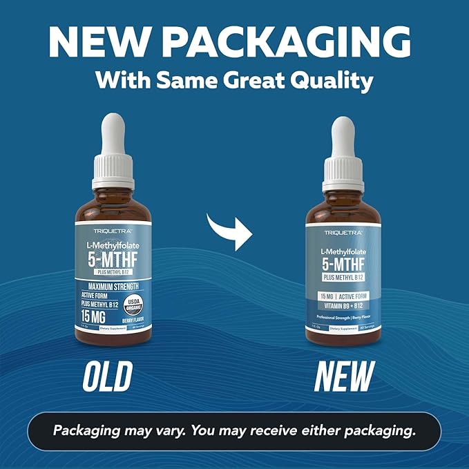 L Methyl Folate 15mg Plus Methyl B12 Cofactor – Organic, Berry Flavor, Professional Strength, Liquid Sublingual, Active 5-MTHF Form - Supports Mood, Homocysteine Methylation, Cognition (1oz -2 Pack)