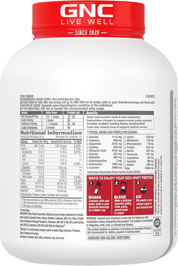 GNC Pro Performance 100% Whey Protein Powder | Supports Healthy Metabolism and Lean Muscle Recovery | Cookies and Cream | 64 Servings