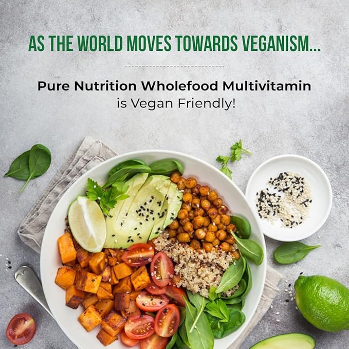 Pure Nutrition Whole Food Multivitamins for Women 1500mg. All Natural Plant-Based Multivitamin - Non GMO | Once Daily | 90 Tablets - 3 Months Supply