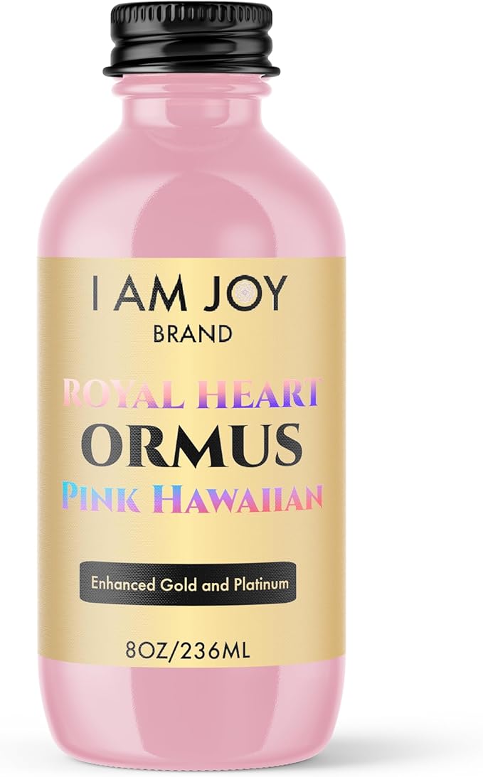 Hawaiian Pink Ormus Monoatomic Gold | Royal Heart Concentrate, Blood Cleanser Detox | with 24k Food-Grade Colloidal Gold | Vortexed, Harmonically Structured 528hz 8oz (8oz)
