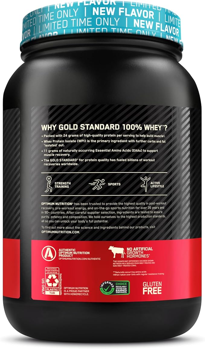 Optimum Nutrition New Flavor Gold Standard 100% Whey Protein Powder, Fruity Cereal, 1.98 Pound (Pack of 1) (Packaging May Vary)