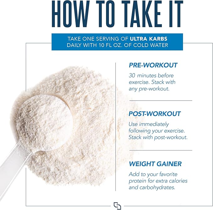 Siren Labs Ultra Karbs Mass Gainer Post Workout Muscle Builder Healthy Carb Loading - Carbohydrate Blend with KarboLyn - More Energy, Faster Recovery - Weight Gainer for Men (40 Servings)