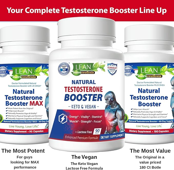 Testosterone Booster for Men over 50, Max Male Test Enhancing Pill, Libido Muscle Growth Super Workout Energy Supplement, Tongkat Ali, Tribulus, Maca Root, Horny Goat Weed, DHEA, Boron 90 Capsules