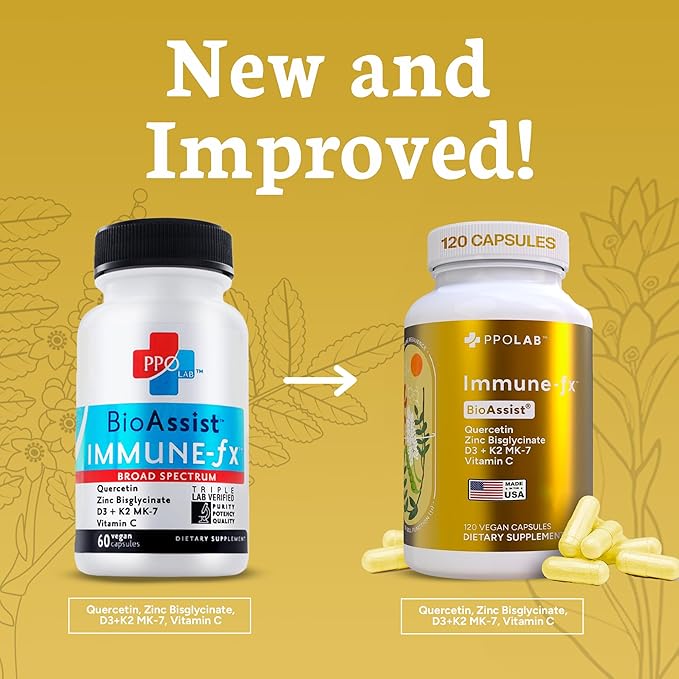 Immune-fx™ Advanced Daily Chelated Zinc Ionophore Immune Support Supplement with Quercetin 500mg Bioflavonoid, Antioxidant Vitamin C, D3, K2, DNA Heart Lung Aid, Clean Certified® 120 Vegan Capsules
