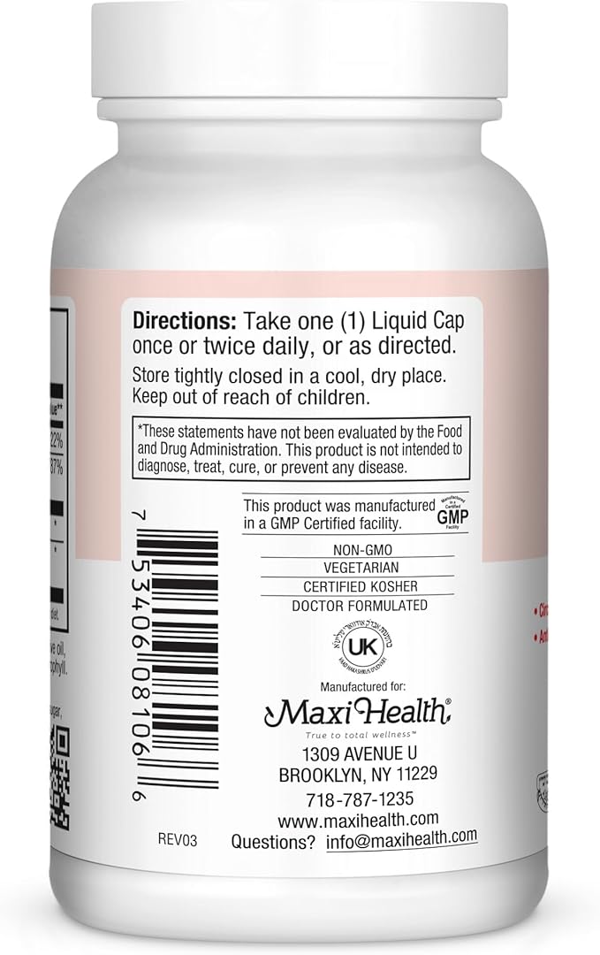 Maxi Health Circu-E 400 IU - Natural Vitamin E - Body's Defense System Support - 60 Capsules - Kosher