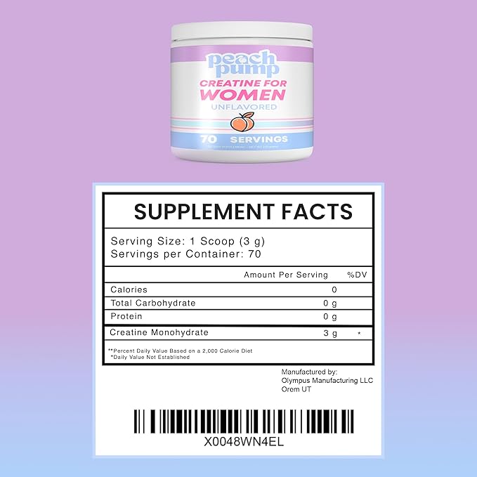 Creatine for Women - Creatina - Creatine Women - Booty Builder - creatine for Booty gain - unflavored - 70 Servings
