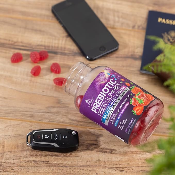 Fiber Gummies for Adults, Daily 4g Gummy Fiber Supplement, Prebiotic Digestive Health Support - Plant Based Soluble Fiber, Supports Regularity & Digestion for Adults Non-GMO - 120 Gummies