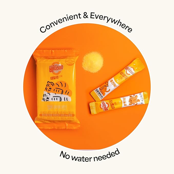 Vita500 Multivitamin Powder Daily Stick, Improve Strong Immune, & Energy Boost with Vitamin C 500mg, and Vitamin B Complex (180 Sticks of 500mg)