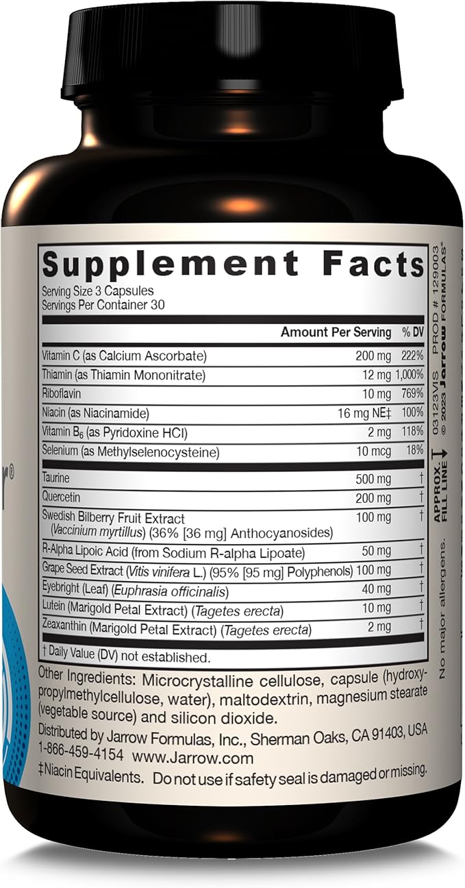 Jarrow Formulas® Vision Optimizer, Dietary Supplement, Vision Complex, Supports Visual Function, 90 Capsules, Up to a 30 Day Supply