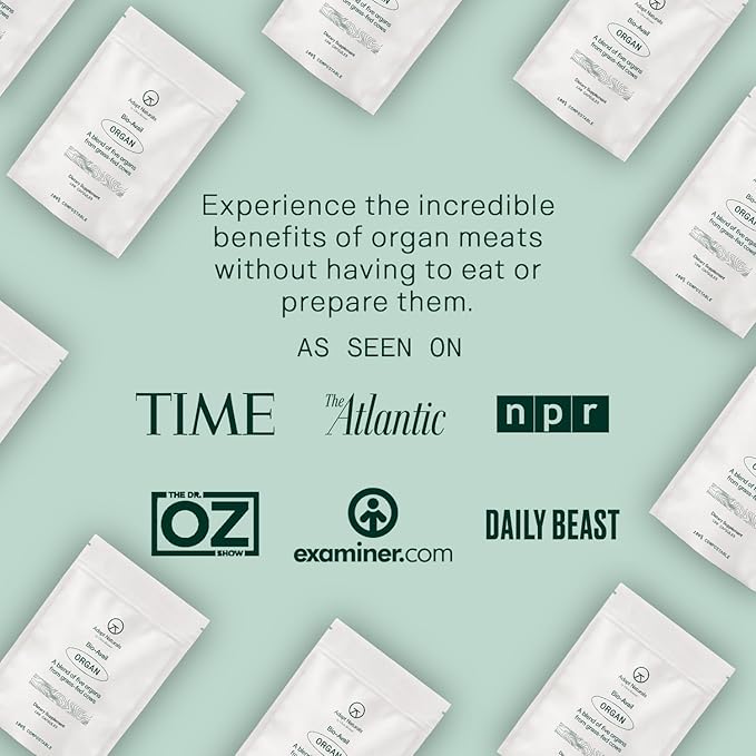 Adapt Naturals Organ Supplement, Bioavailable Grass Fed Beef Liver Capsules, Blend of Liver, Heart, Kidney, Pancreas & Spleen, Support Liver Cleanse Detox & Repair | Source of CoQ10-30 Days Supply