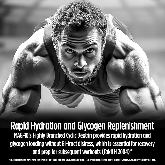 MAG-10 Recovery Drink Mix - Fast-Absorbing Peptides & Cluster Dextrin for Muscle Gains, Quick Recovery & Peak Performance - 15 Servings, Lemon (1.29 lb)