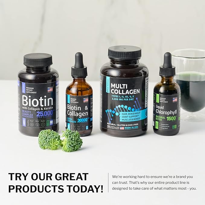 Multi Collagen Pills - Collagen Supplements for Women & Men, Bovine Collagen Bone Supplements, Hydrolyzed Collagen for Skin, Hair & Nails - Made In USA, Gluten Free 90 Multi Collagen Peptides Capsules