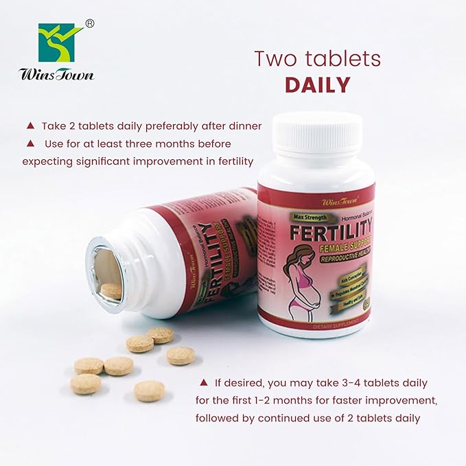 Fertility Tablet for Women with Prenatal Vitamins, Female Fertility Supplement Support Conception and Hormone Balance, 60 Tablets
