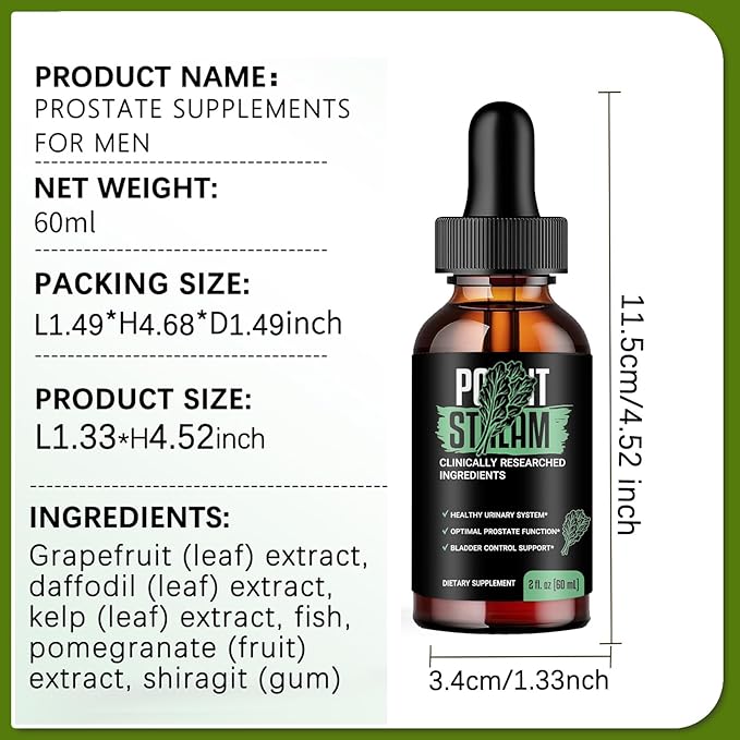 Potent Stream Drops, PotentStream Prostate Health Supplements, Prostate Stream Drops Prostate Supplements for Men, Official Formula (6 Fl Oz (Pack of 3))