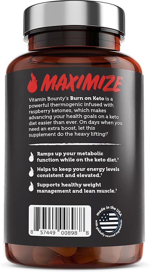 Vitamin Bounty Burn On Keto Multivitamin – Keto-Specific Nutritional Support with Magnesium, Potassium, and MCT for Energy, Cramp Relief, and Nutrient Optimization - 60 Capsules