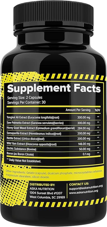 Testosterone Booster for Men - Male Enhancing Supplement with Horny Goat Weed & Tongkat Ali - Muscle Builder Enlargement Pills - Natural Test Booster Increased Desire, Energy, Stamina, Libido (2 PACK)