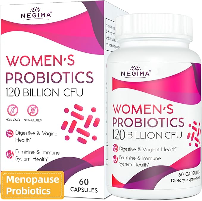 Menopause Supplements for Women, 120 Billion CFUs Probiotics for Women, 13-in-1 Herbs & Botanicals Complex, for Hormone Menopause, Hot Flashes, Night Sweats, Mood Swings, Sleep Disturbances - 60 Caps