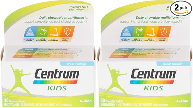 Kids chewables multivitamin Tablets, 30 Tablets x 2 (2 Pack)