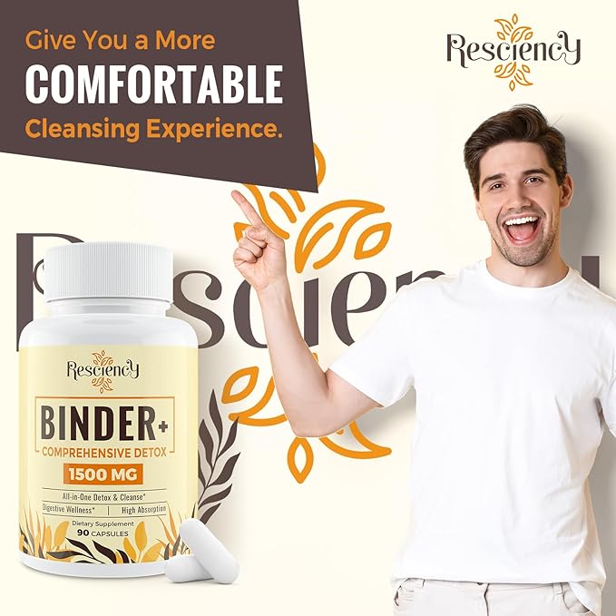 1500 MG Detox Binder Supplement – Activated Charcoal, Zeolite, Bentonite Clay – Liver & Gut Detox Cleanse, Toxin Flush, Digestive, Max Absorption, 180 Vegan Capsules