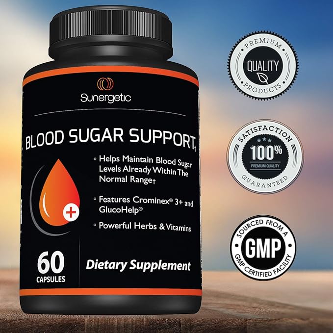 Premium Blood Sugar Support Supplement–Supports Healthy Blood Sugar Levels Already Within Normal Range – Includes Bitter Melon Extract, Vanadium, Chromium, Cinnamon, & Alpha Lipoic Acid-60 Capsules