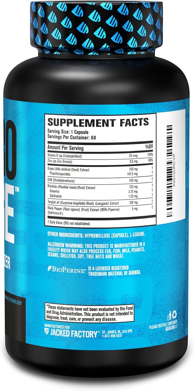 Androsurge Estrogen Blocker for Men - Natural Testosterone Booster for Men & Estrogen Metabolizer with Tongkat Ali, DIM, Long Jack & More - Test Booster & Muscle Builder - 60 Count