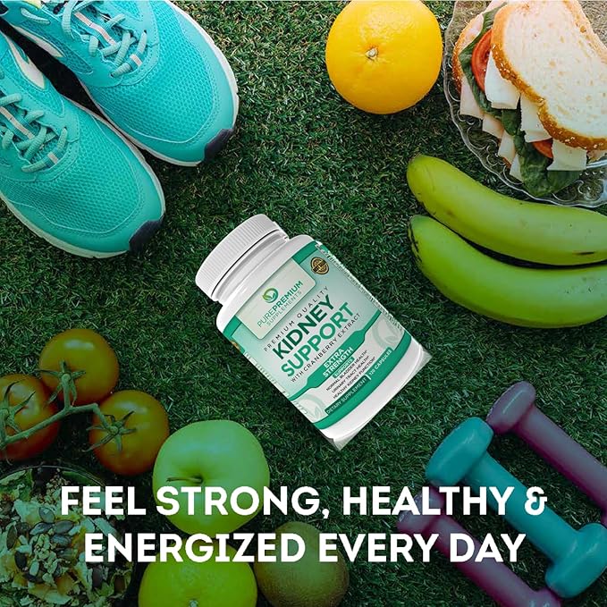 PurePremium Supplements Kidney Support Supplement for Men & Women - with Cranberry Extract to Support Urinary Tract, Normal Bladder Function & Supports Kidney's Health - 4 Months Supply - 120 Capsules