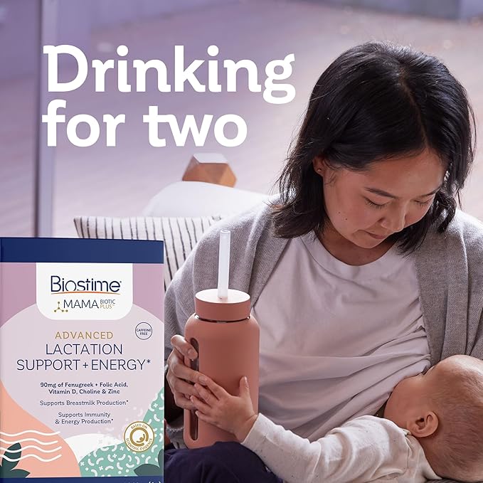 Biostime Mamabiotic Fenugreek Lactation Supplement + Energy Vitamin Complex | Lactation & Breastfeeding Support Multivitamin | Vitamins B, Zinc, FOS Prebiotic | 30 Satchets