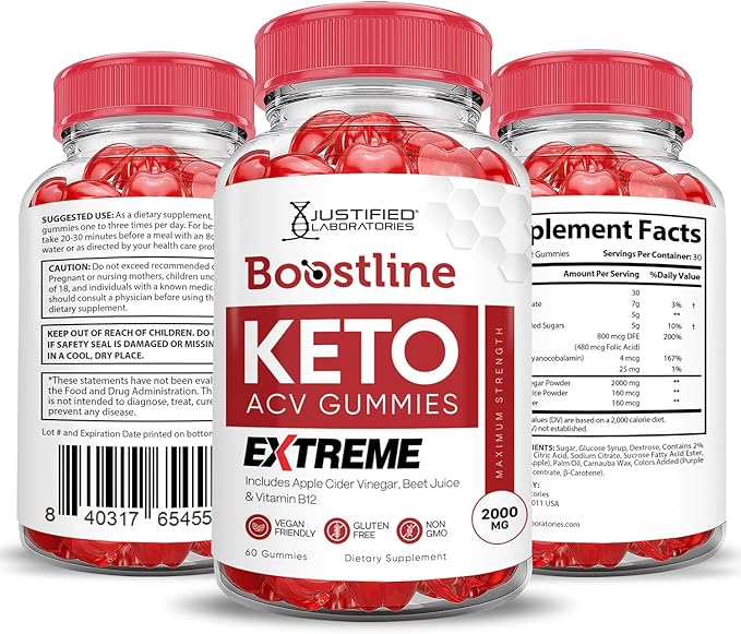 (5 Pack) Boostline Keto ACV Gummies Extreme 2000MG Boost Line Keto Gummies Apple Cider Vinegar Formulated with Pomegranate Beet Juice Powder B12 Vegan Non GMO 300 Gummys