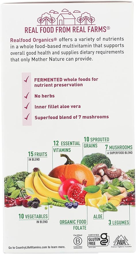 COUNTRY LIFE Organic Realfood Multivitamin for Women 60 Count, 60 CT