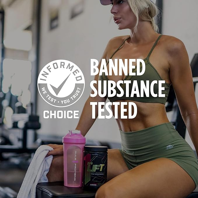 Rule 1 preLIFT Pre-Workout, 6g Citrulline, 3.2g Beta Alanine, 3 Caffeine Sources + 20 Others for Energy, Alertness, & Endurance (30 Servings, Blue Raspberry)